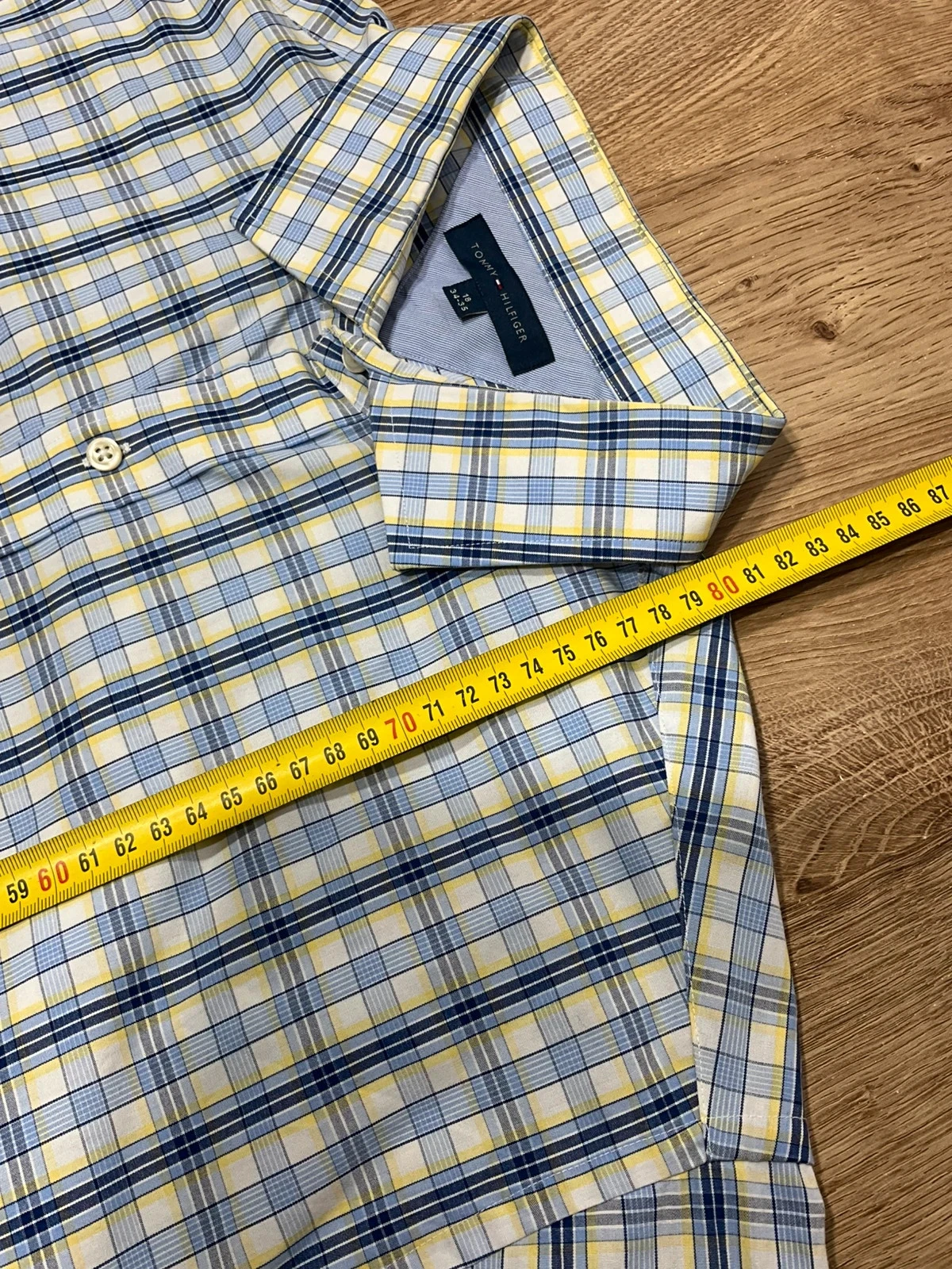 Chemise Tommy Hilfiger Taille 18 34-35 Prepy Coton Bleu Jaune Carreaux – photo 13
